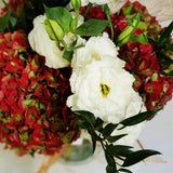 Florero de Hortensias Antique y Lisianthus – Romanticismo Premium Listo para Regalar