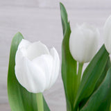 Arreglo de Tulipanes Blancos – Elegancia y Pureza en Base Metálica